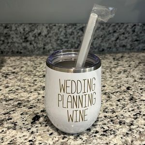 *NEW!* Wedding wine tumbler in white